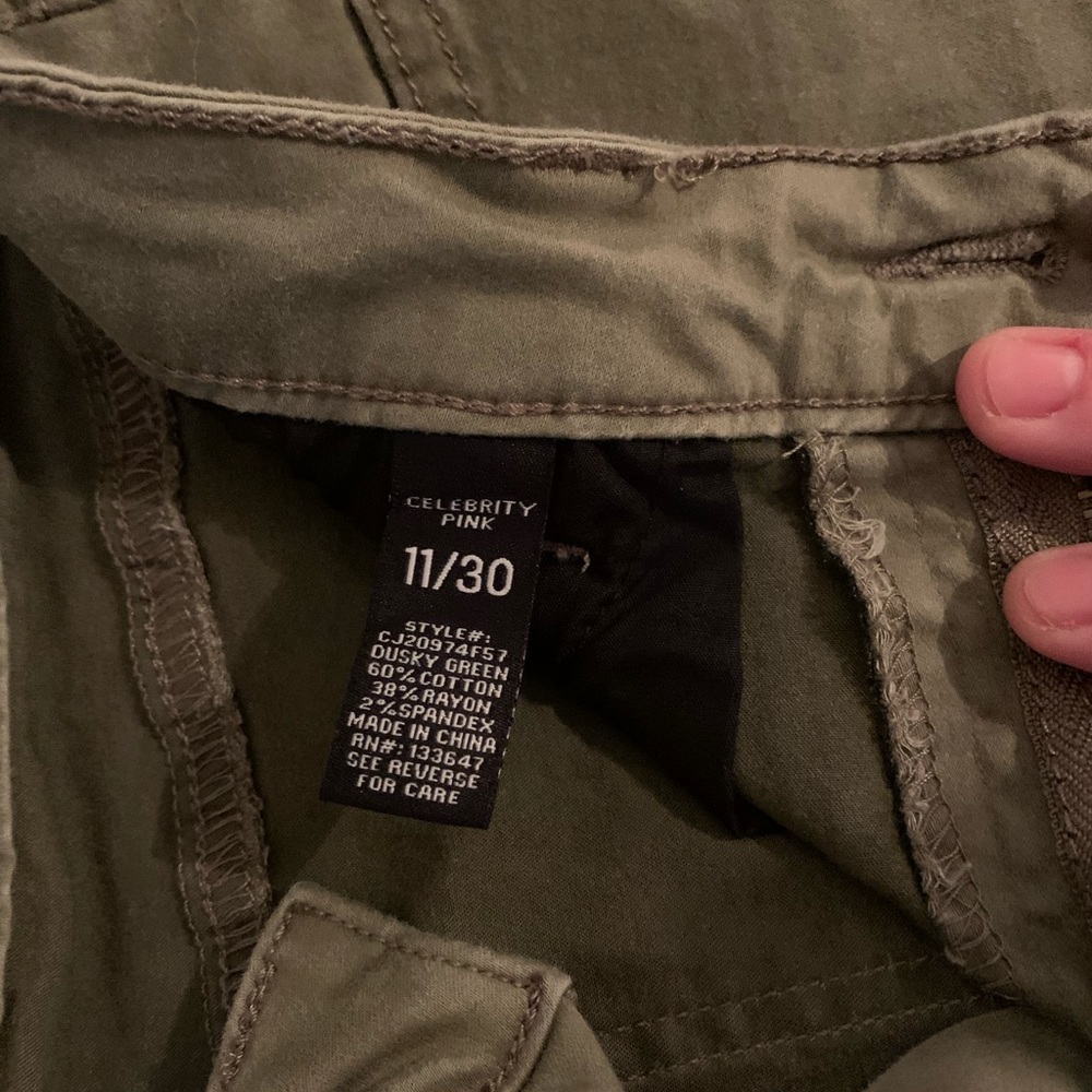 Juniors Olive Straight Leg Jeans - Picture 3 of 3